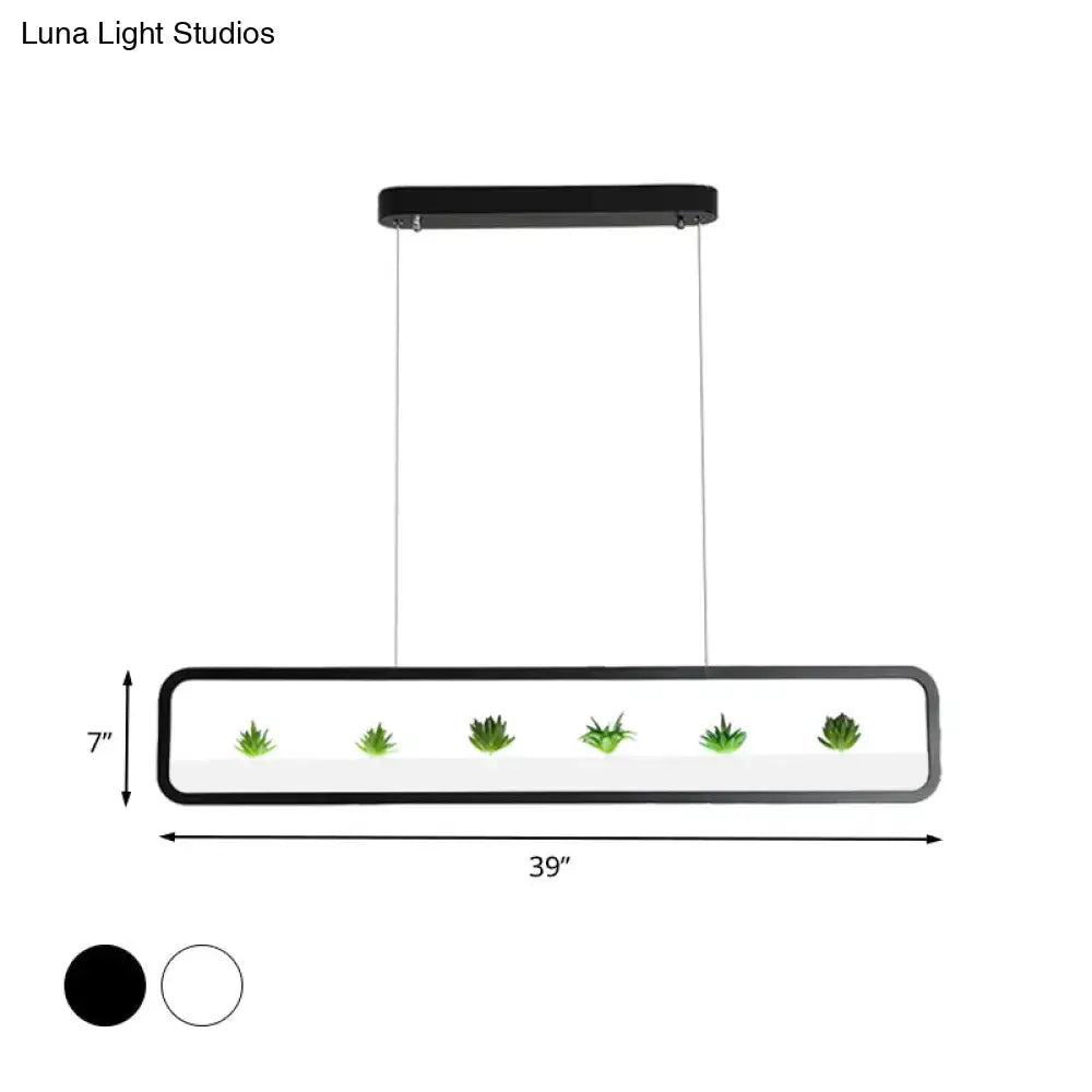 Black LED Succulent Chandelier