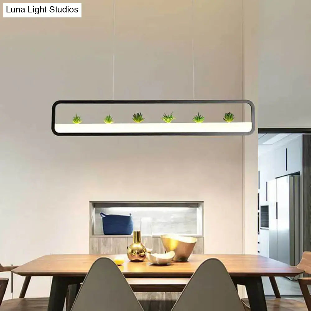 Black LED Succulent Chandelier
