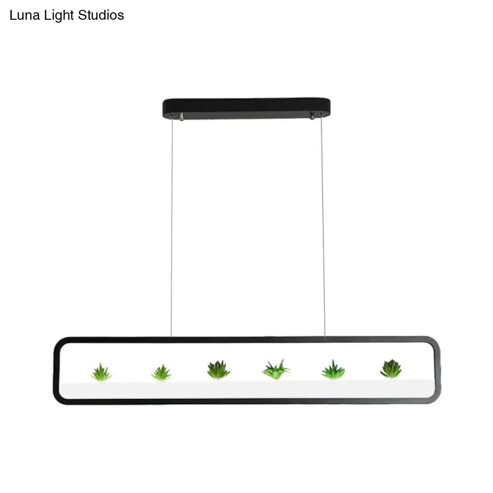 Black LED Succulent Chandelier