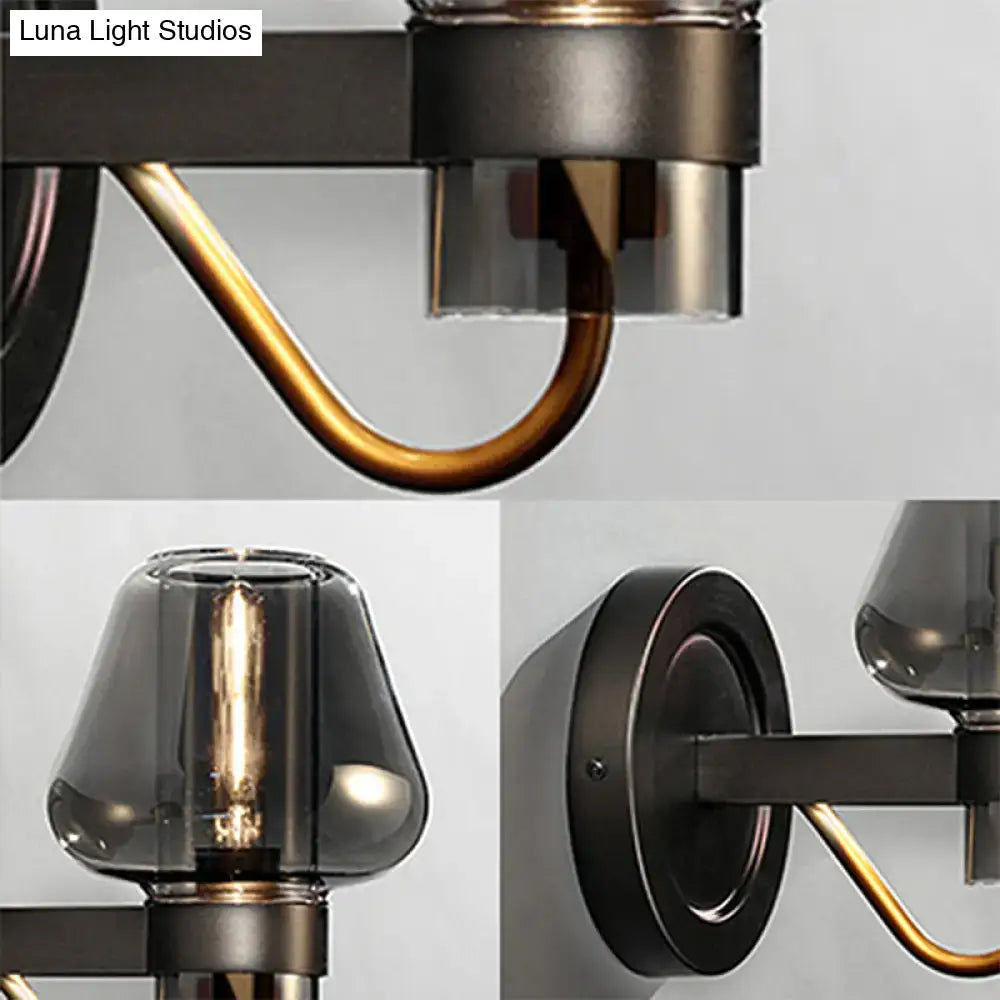 Black Brass Mushroom Sconce