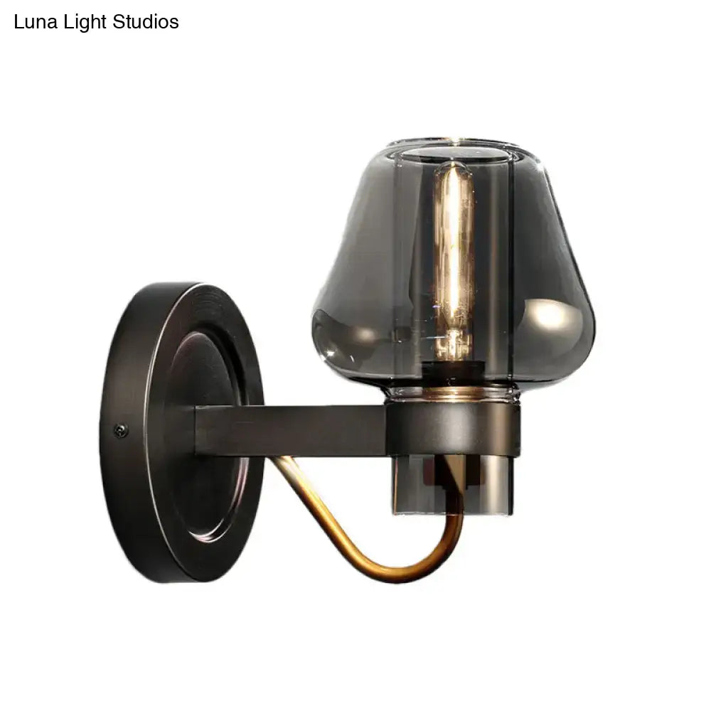 Black Brass Mushroom Sconce