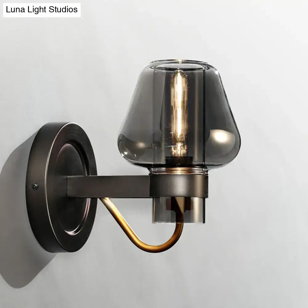 Black Brass Mushroom Sconce