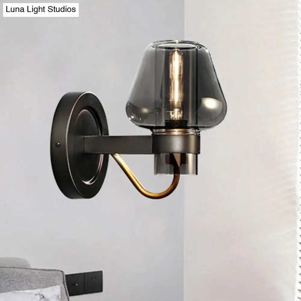 Black Brass Mushroom Sconce