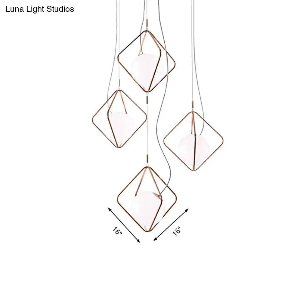 Copper Square Suspension Light
