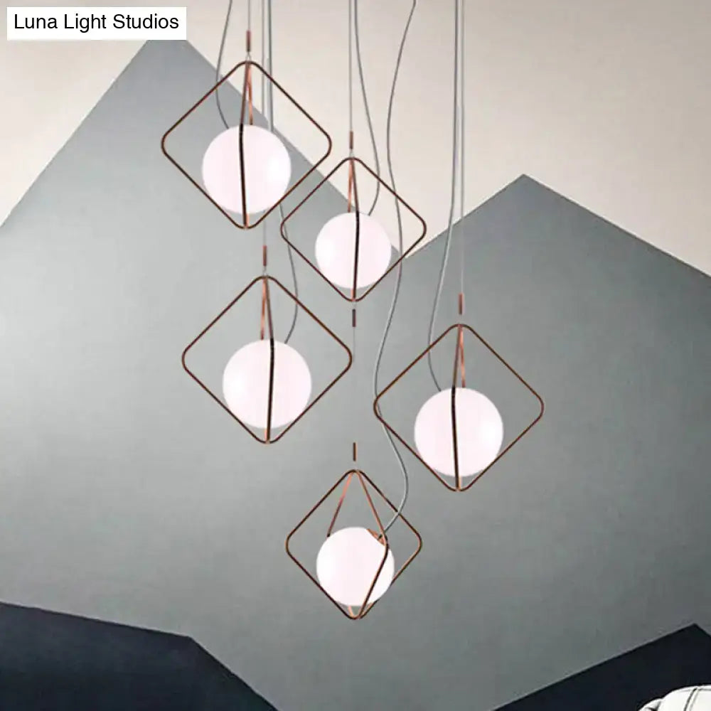 Copper Square Suspension Light