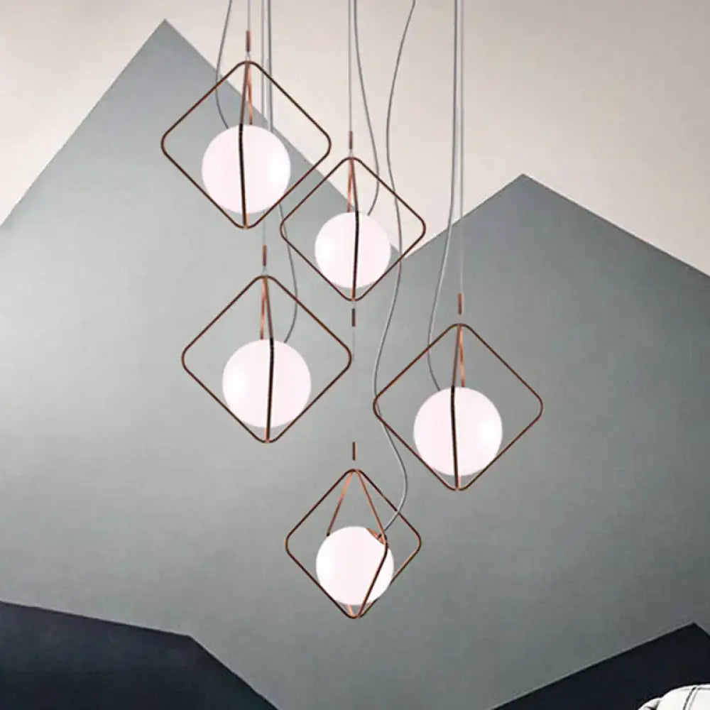 Copper Square Suspension Light