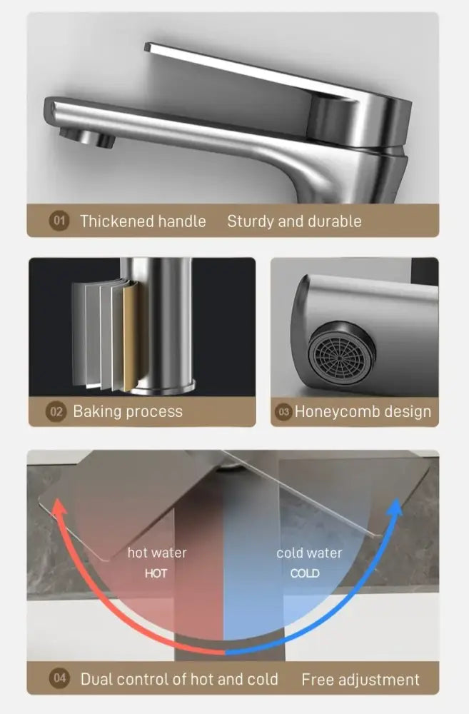 Grey Single Handle Faucet