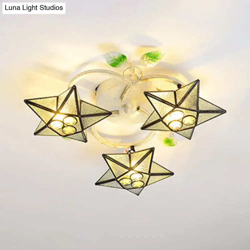 Tiffany Glass Star Ceiling Light