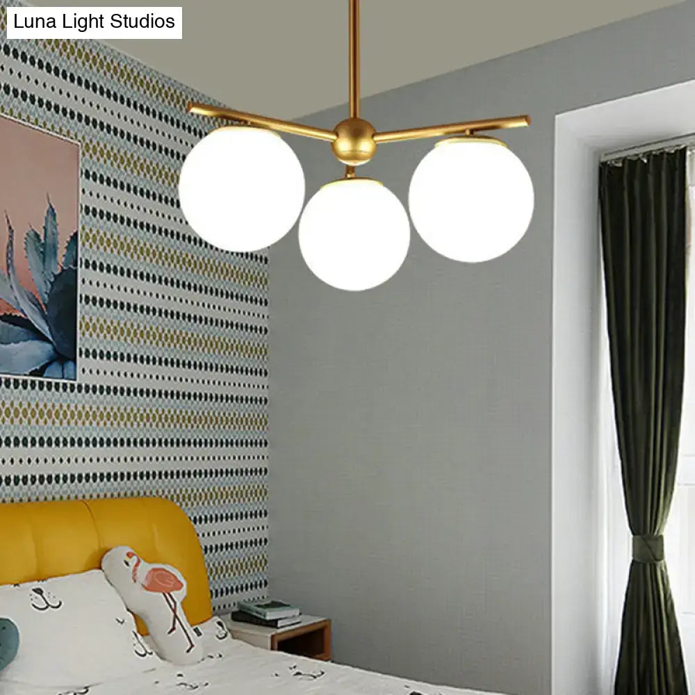 Gold Frosted Globe Chandelier