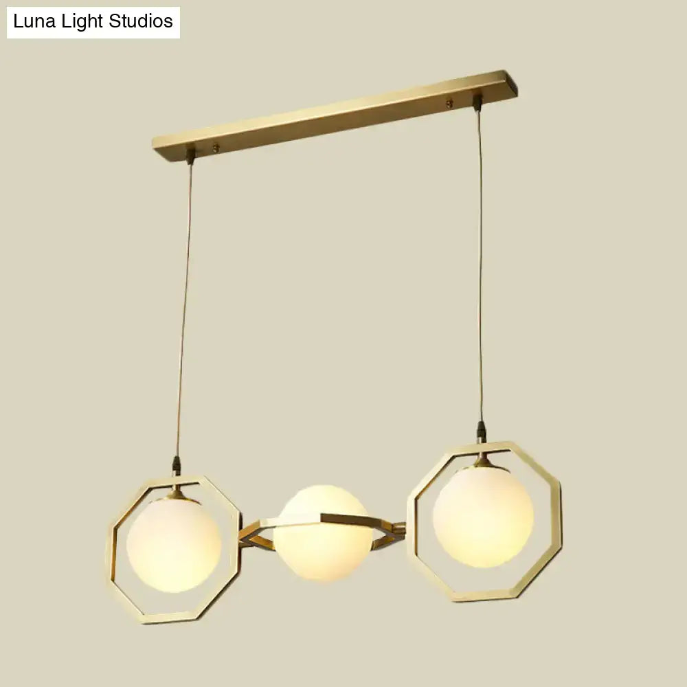 Gold Frosted Glass Octagon Pendant Dimmable