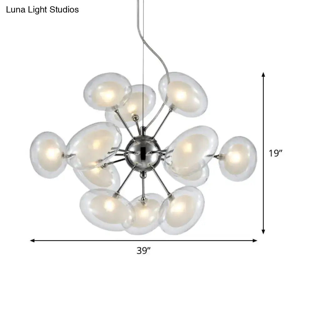 Chrome Glass Oblate Chandelier