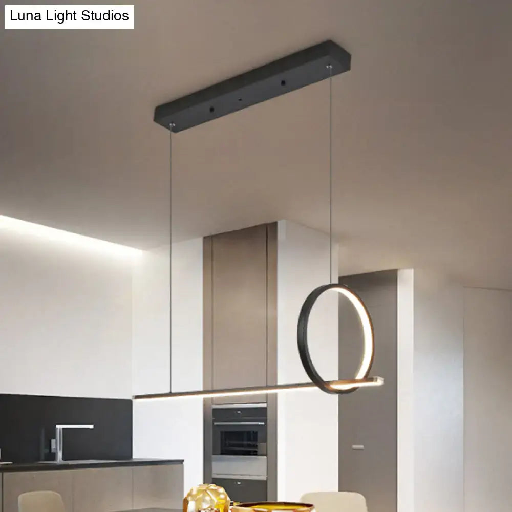 Black LED Ring Chandelier