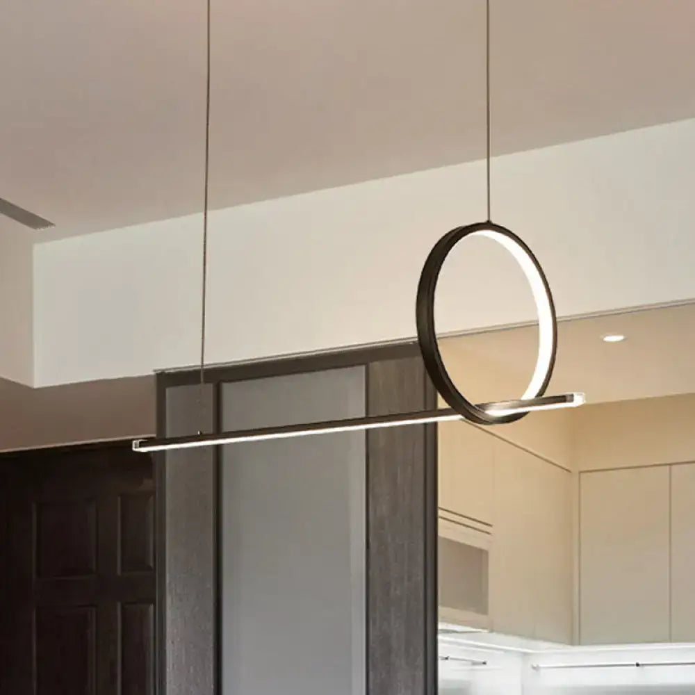 Black LED Ring Chandelier