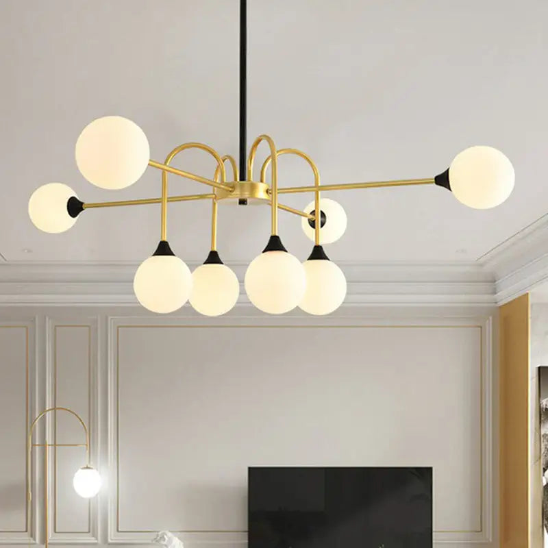 Gold Clear Glass Chandelier