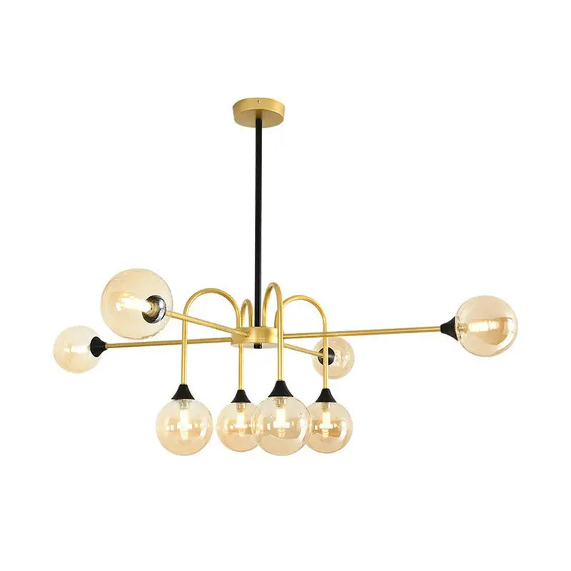 Gold Clear Glass Chandelier