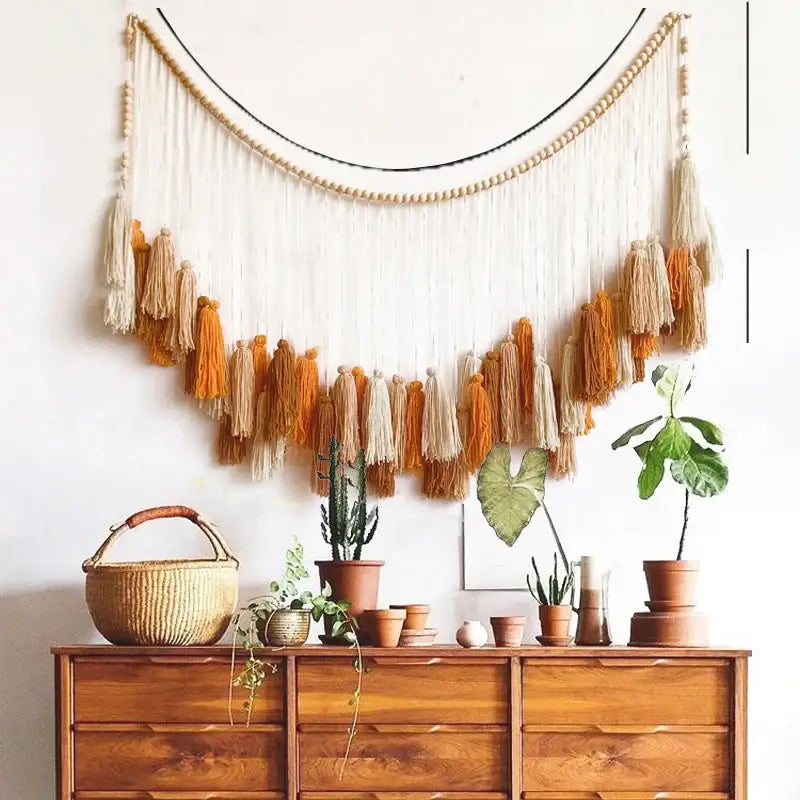 Beige Macrame Wall Tapestry