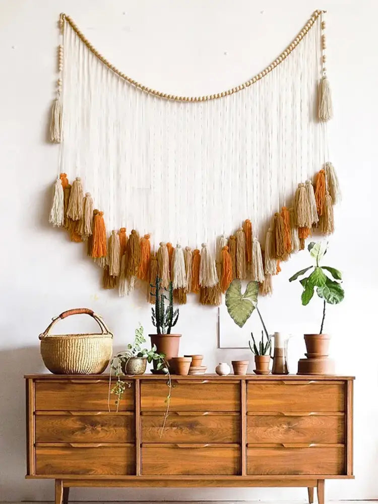 Beige Macrame Wall Tapestry