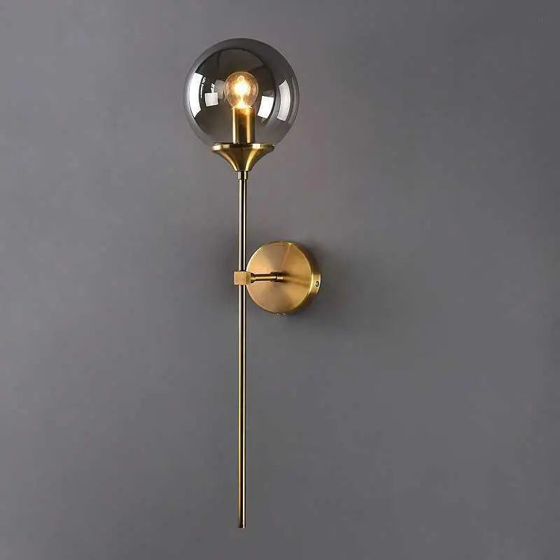 Brass Amber Glass Sconce
