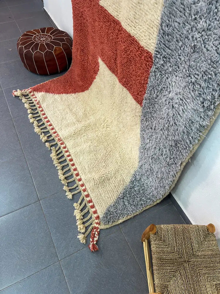 Orange Cream Moroccan Rug