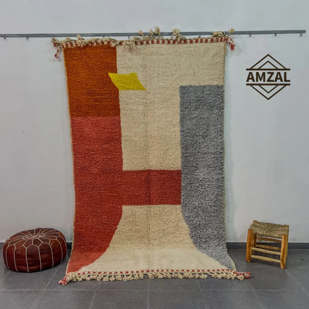 Orange Cream Moroccan Rug
