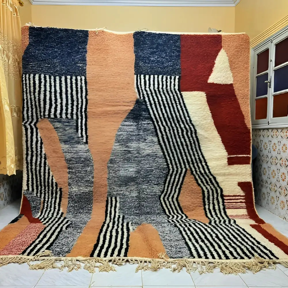 Navy Terracotta Moroccan Rug