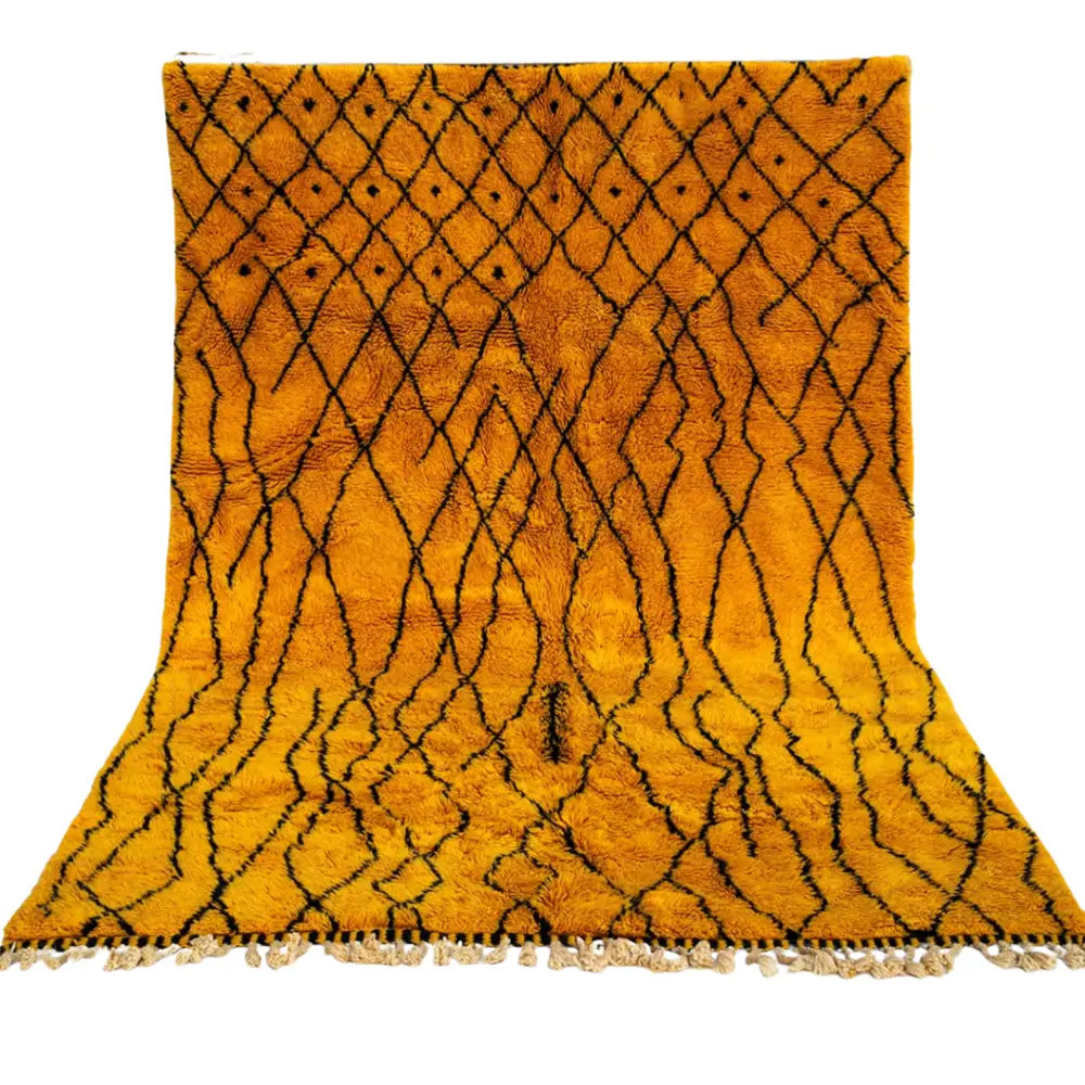 Cream Green Beni Ouarain Rug