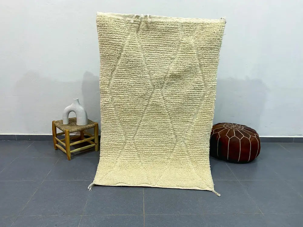 Cream Textured Moroccan Rug