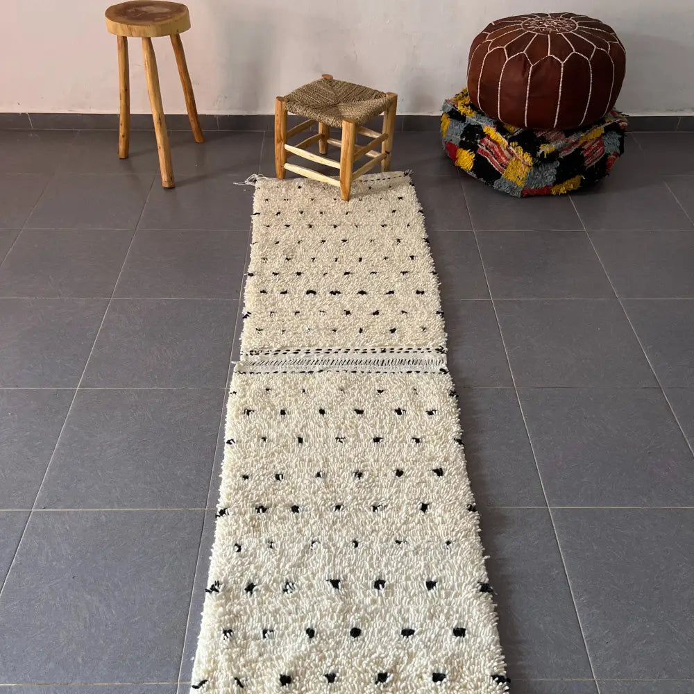 Off-White Wool Moroccan Rug