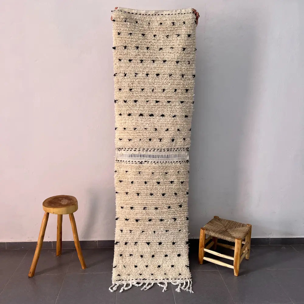 Off-White Wool Moroccan Rug