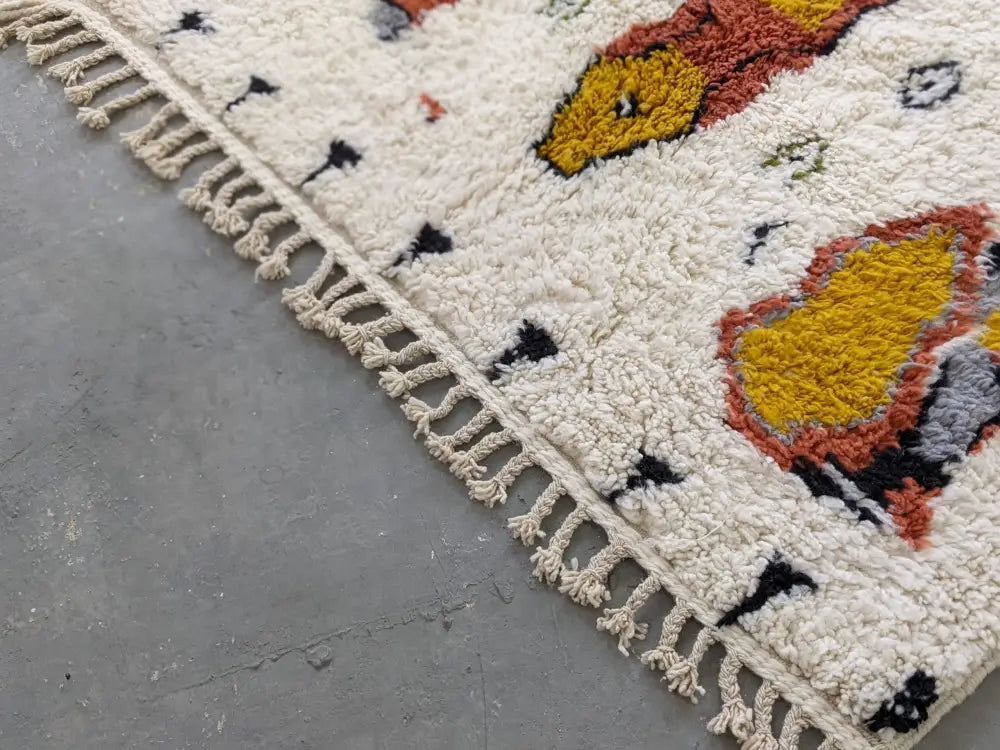 Cream Mustard Moroccan Rug