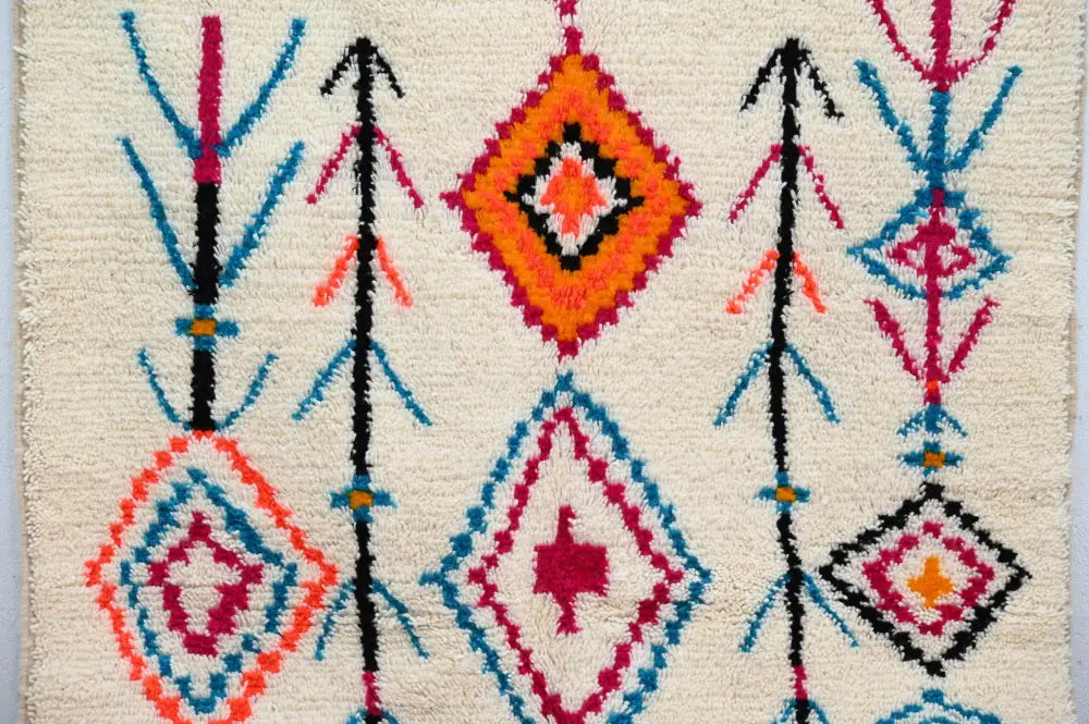 Sophisticated Beige Geometric Azilal Rug