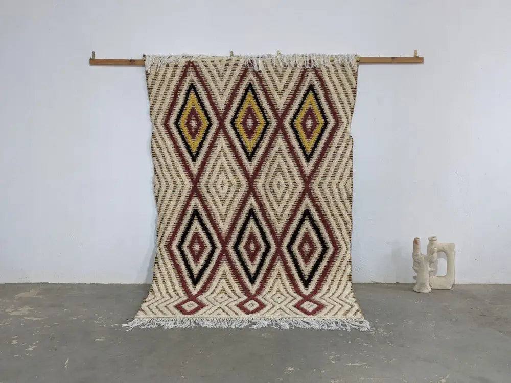 Beige Maroon Moroccan Carpet