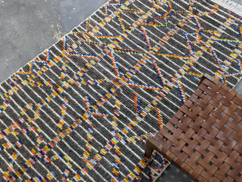 Brown Wool Moroccan Rug