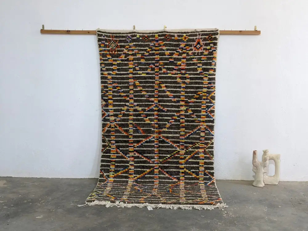 Brown Wool Moroccan Rug