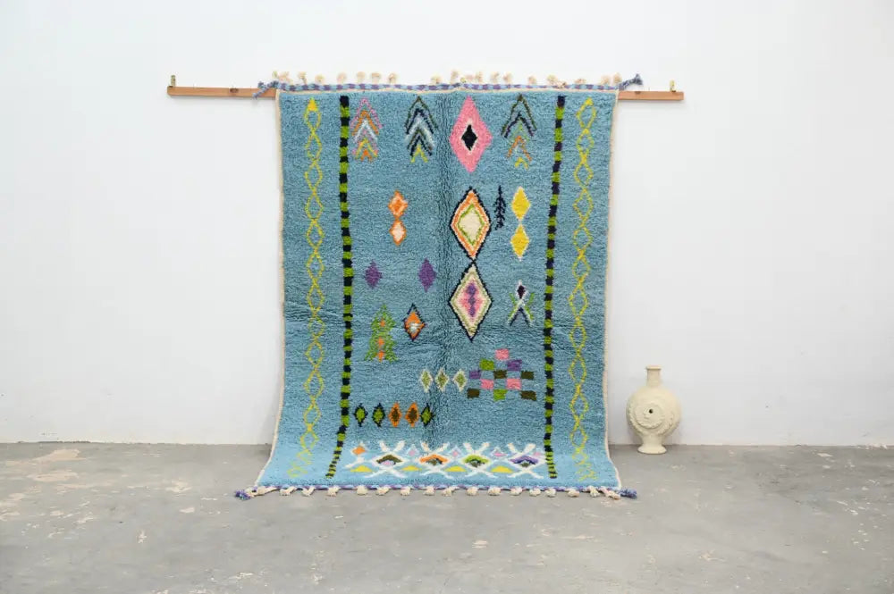 Blue Geometric Azilal Rug