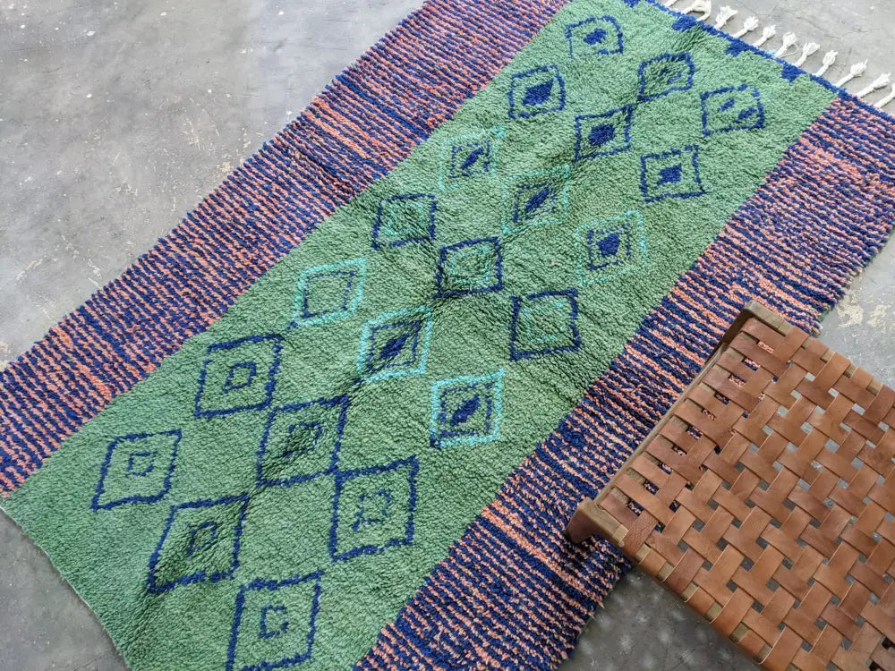 Green Moroccan Wool Rug