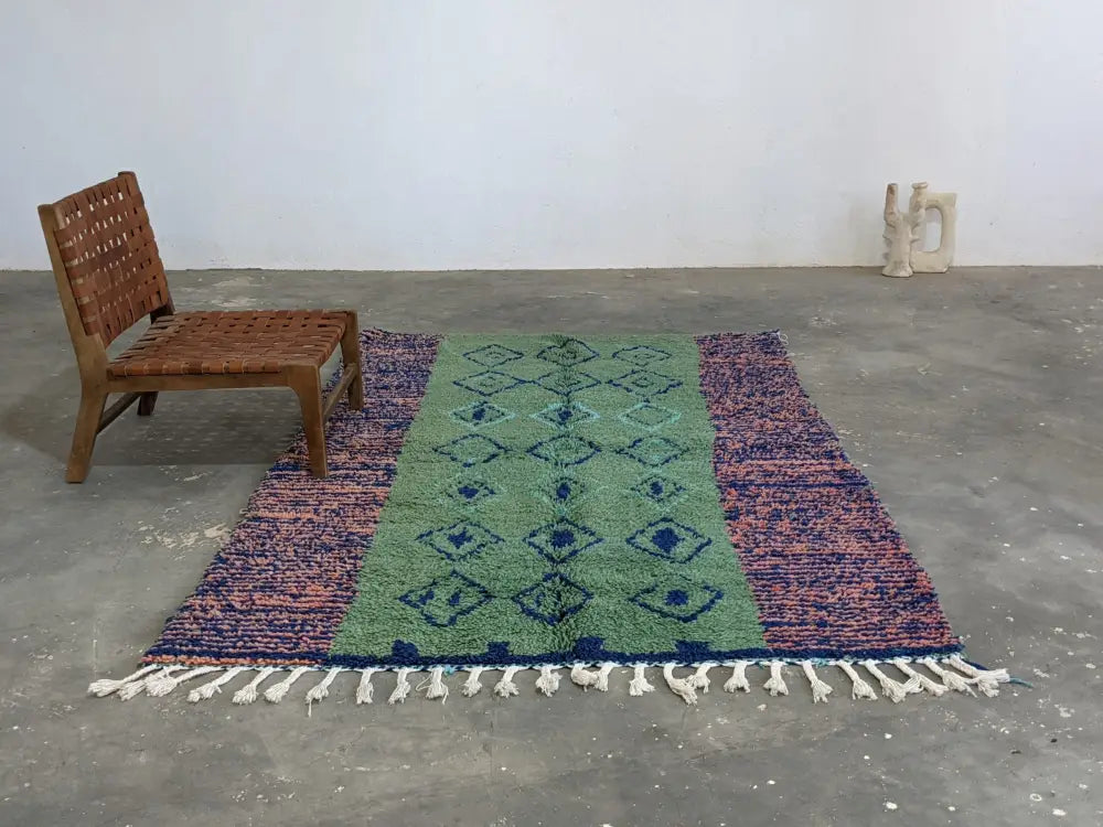 Green Moroccan Wool Rug