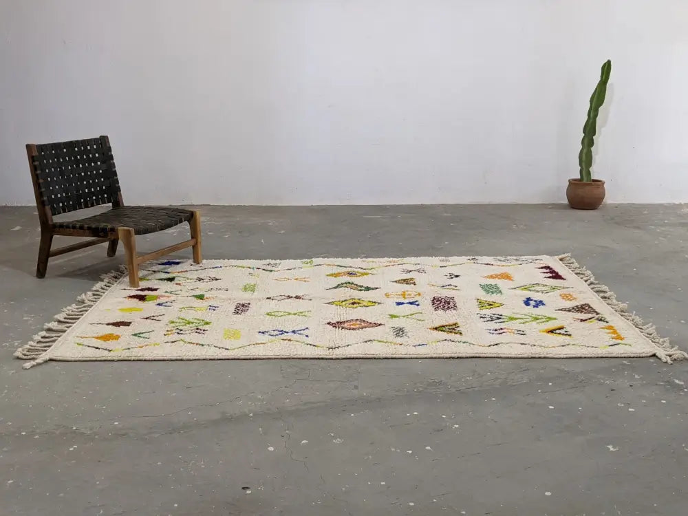Beige Moroccan Wool Rug