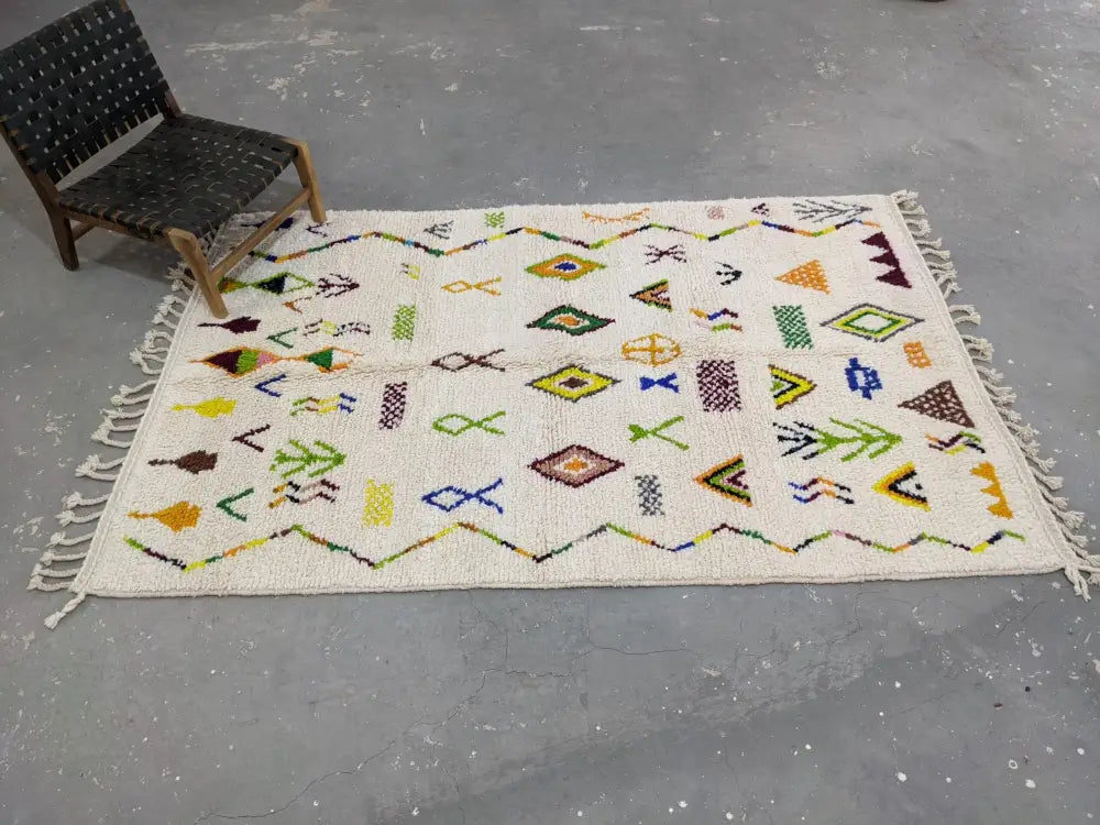 Beige Moroccan Wool Rug
