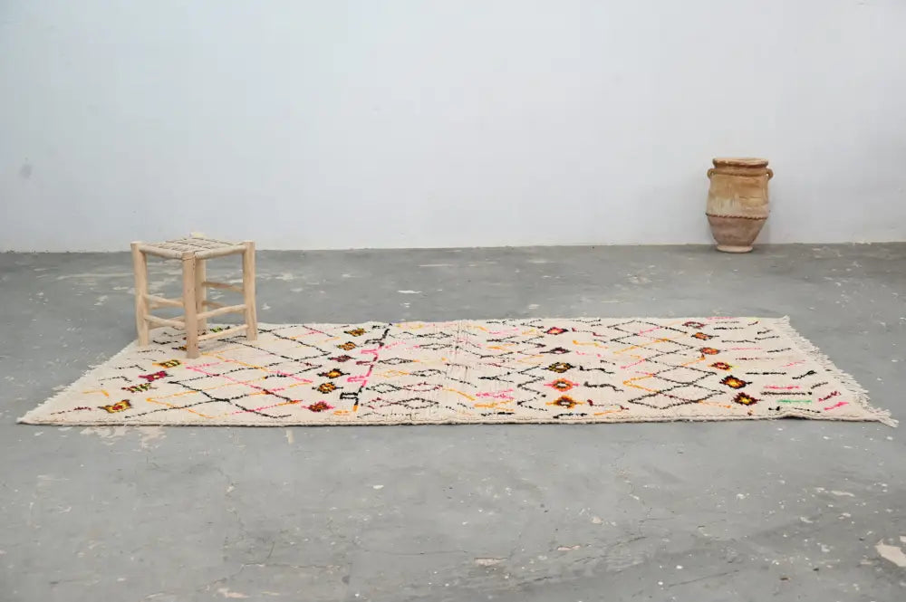 Beige Wool Azilal Rug in Neutral Tones