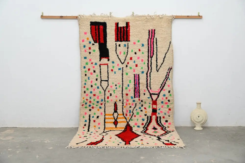Beige Abstract Azilal Rug