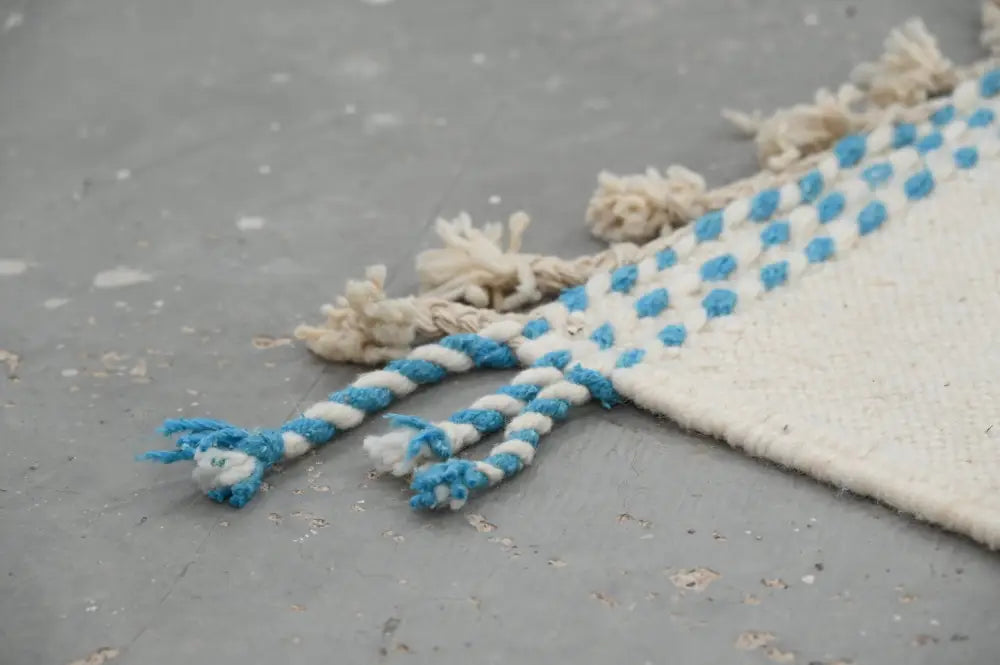 Beige Blue Moroccan Rug