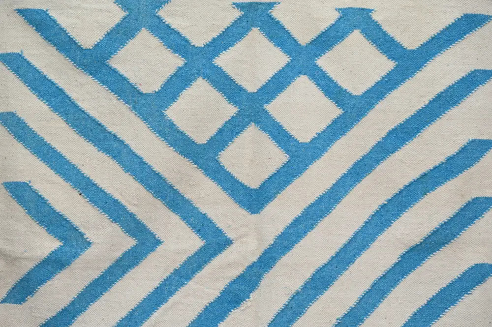 Beige Blue Moroccan Rug
