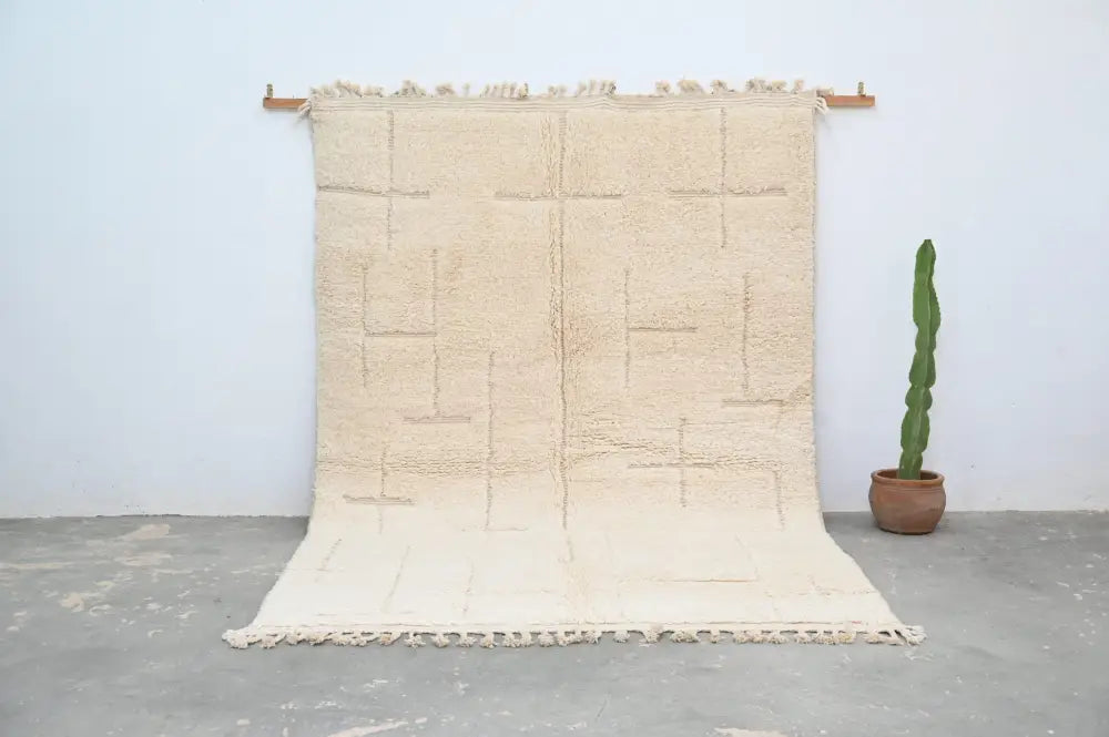 Beige Woolen Moroccan Rug