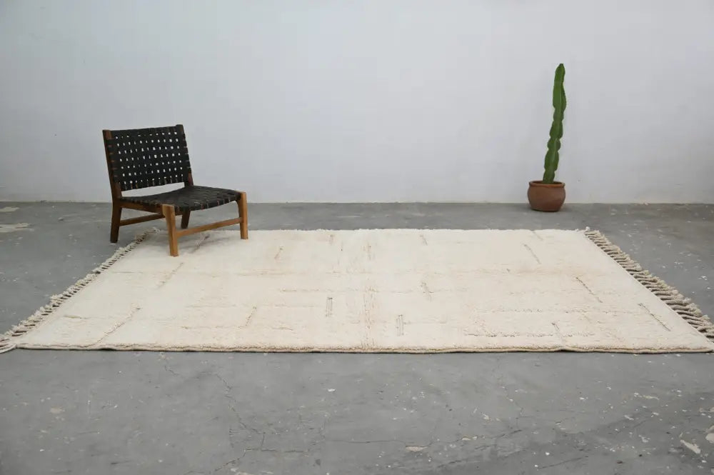 Beige Woolen Moroccan Rug
