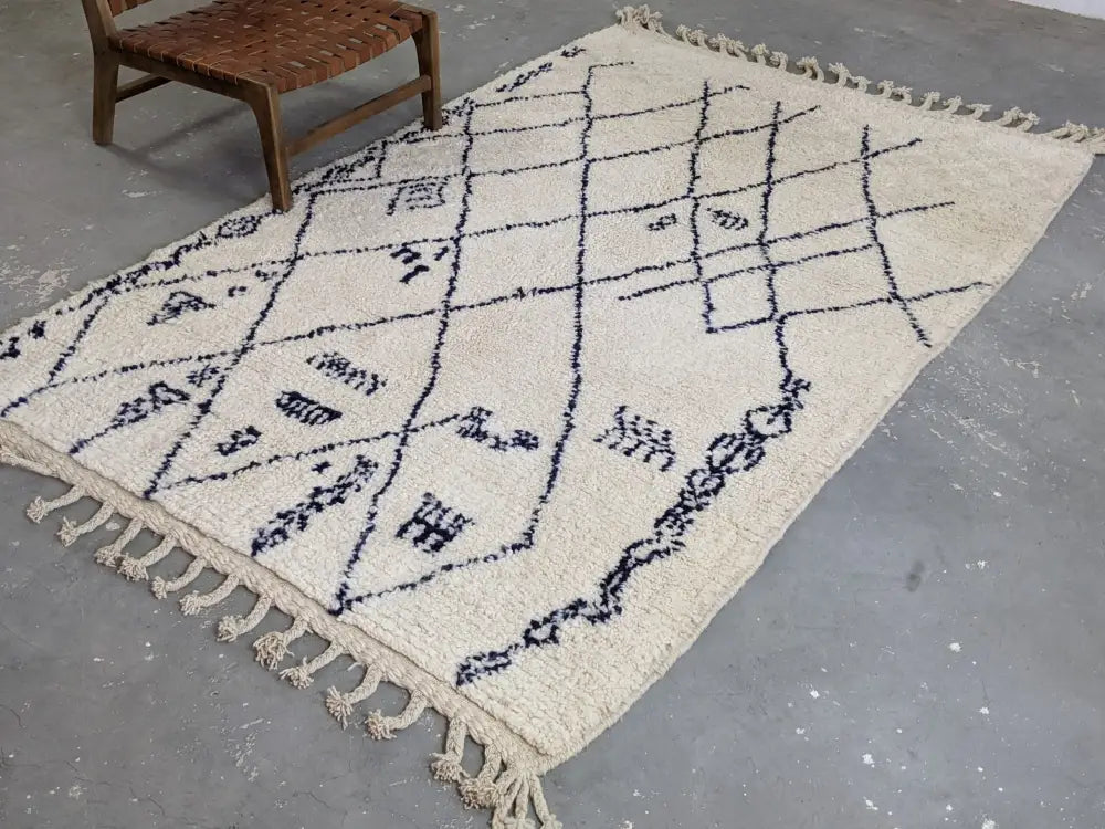 Beige Black Moroccan Rug for Bedroom Sanctuary