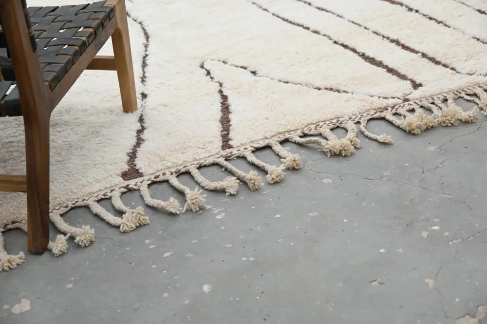 Beige Brown Geometric Moroccan Rug