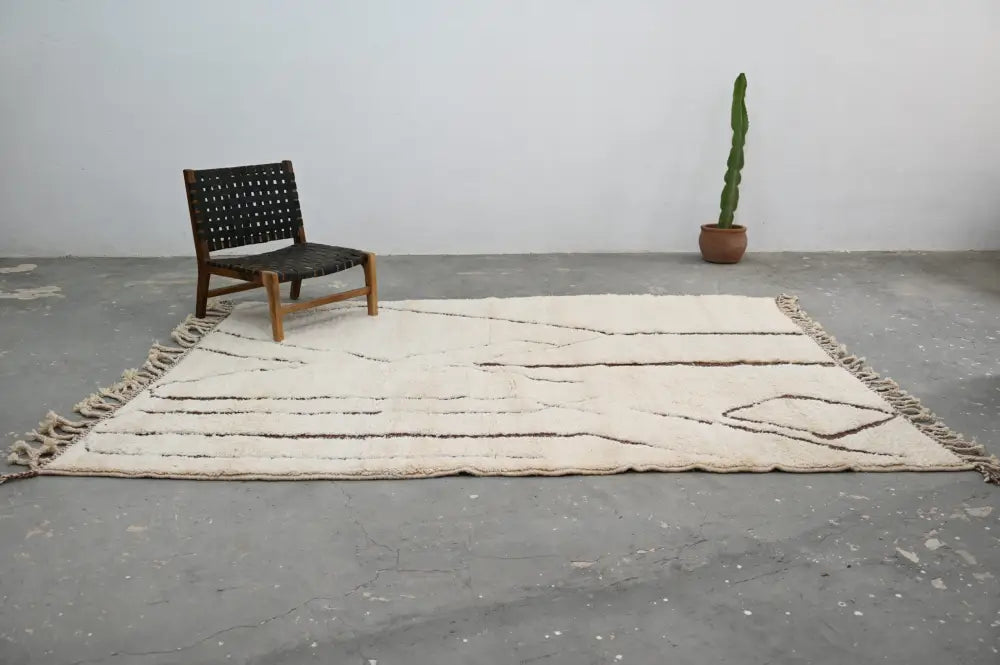 Beige Brown Geometric Moroccan Rug
