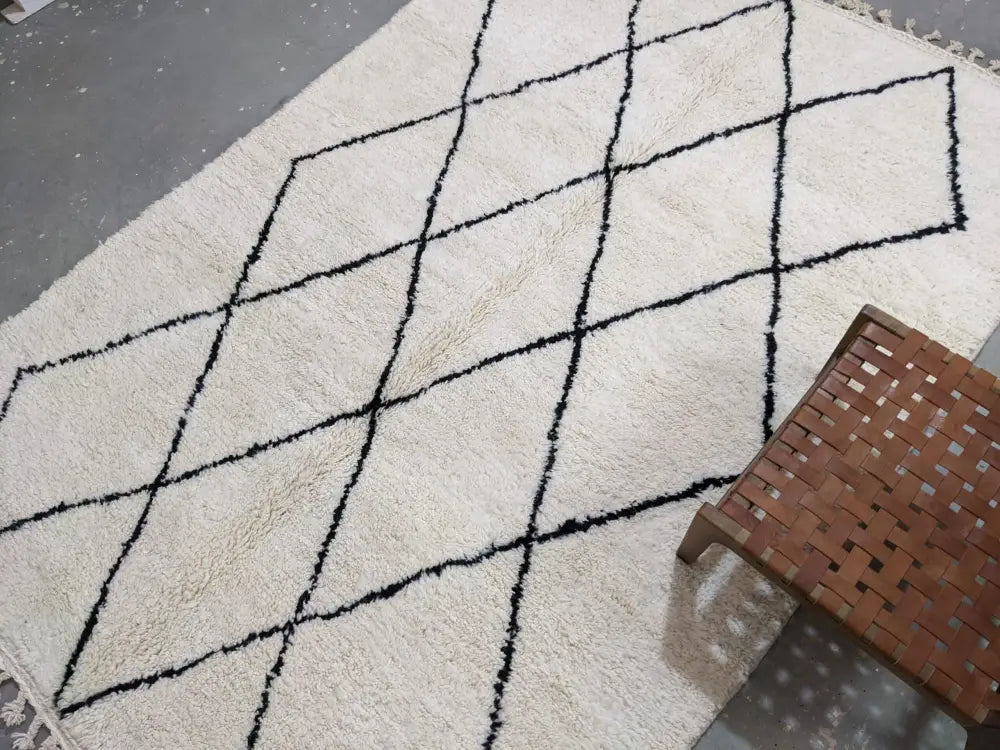 Cream Black Living Rug