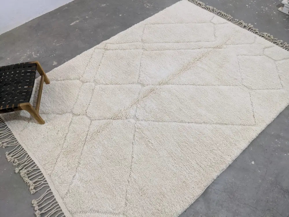 Cream Geometric Moroccan Rug in Custom Sizes
